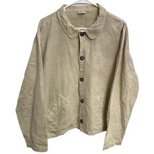 CP Shades Beige Tonal Floral Jacquard Cotton Jacket Size L Minimalist Capsule